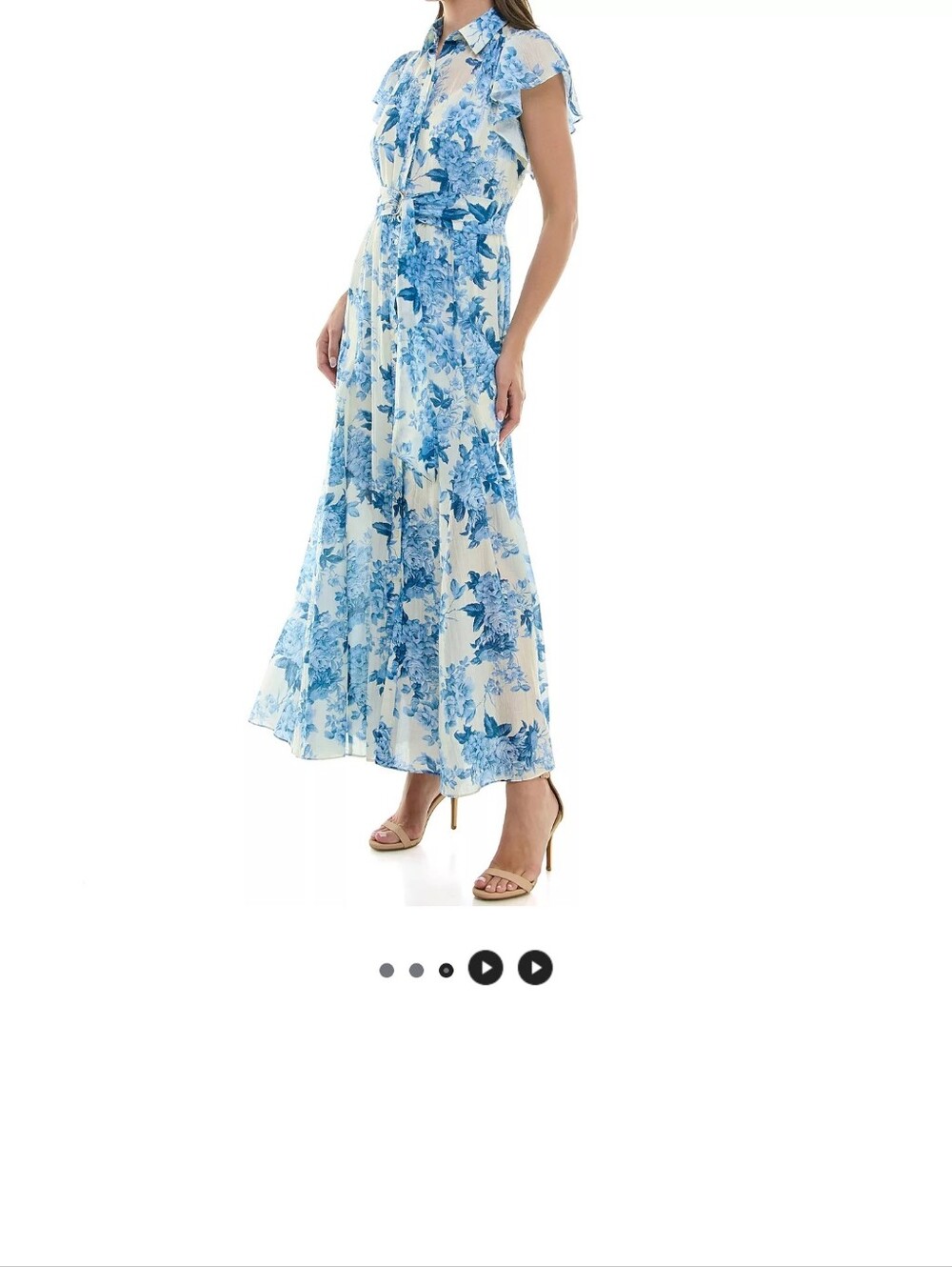 Taylor Blue and White Floral Maxi Dress